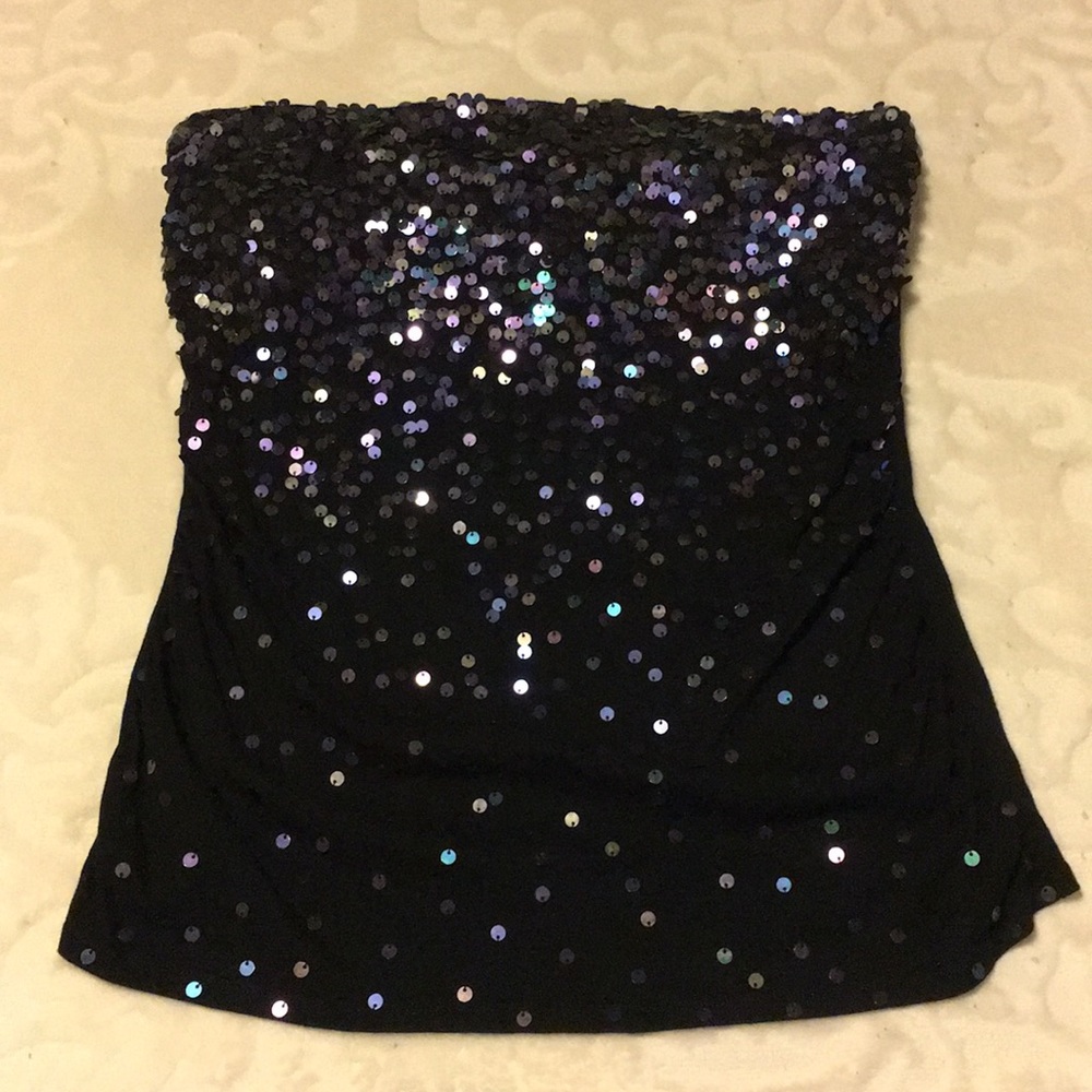 Express Iridescent sequins tube top